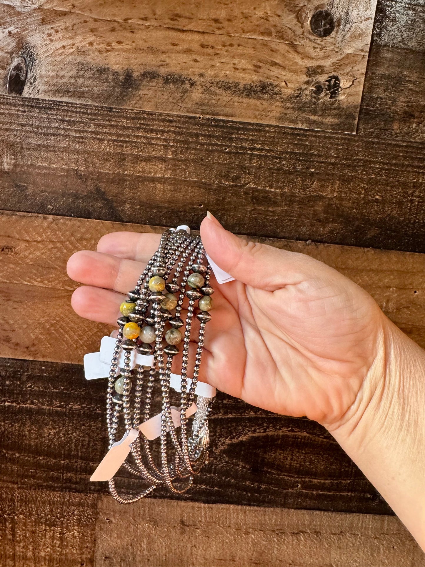 14 inch 3 mm sterling silver pearls choker - with bumblebees beads