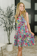 Coral Sands Collared Tank Dress in Light Floral Paisley