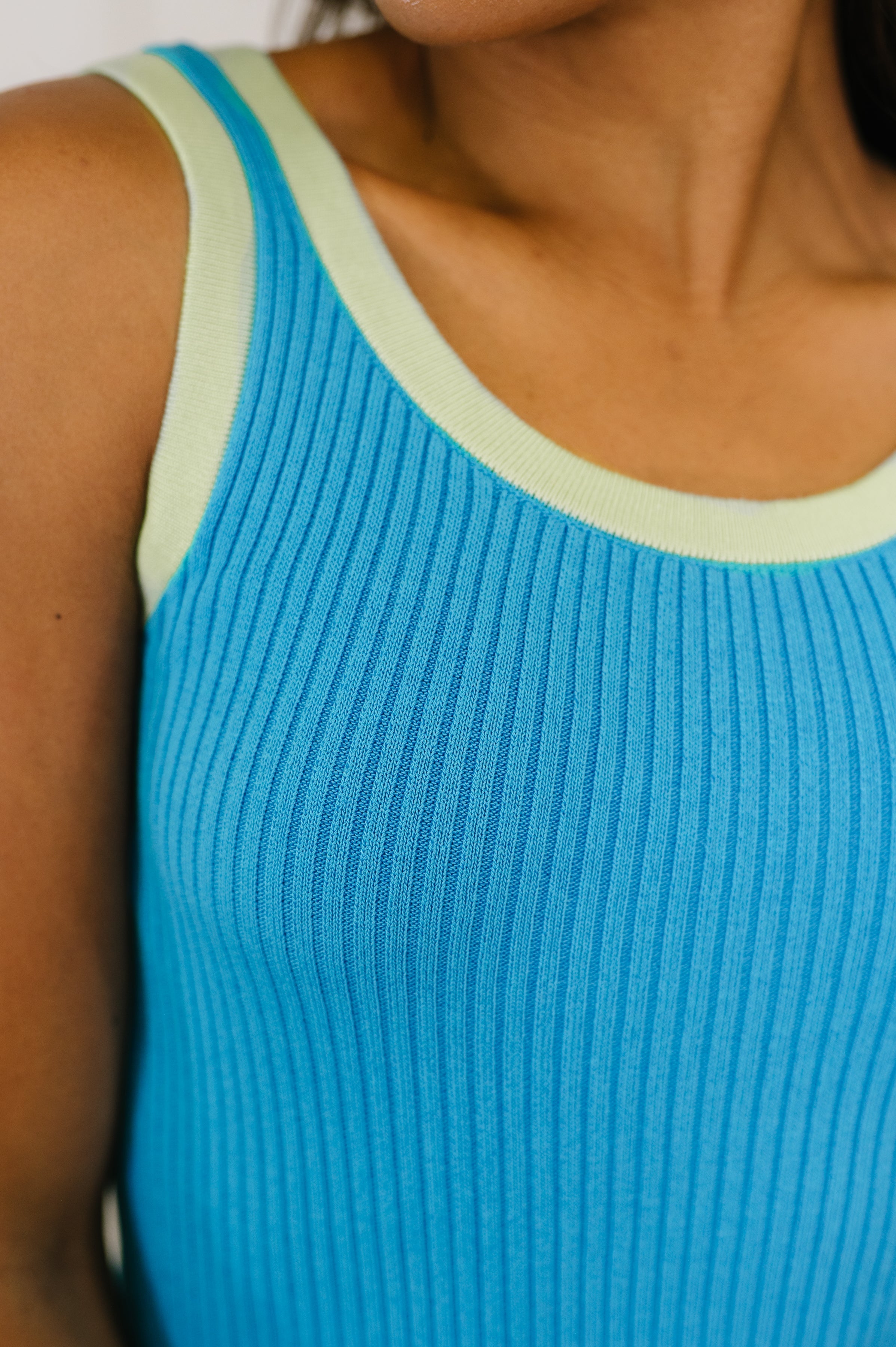 Handled It Contrast Trim Tank in Blue