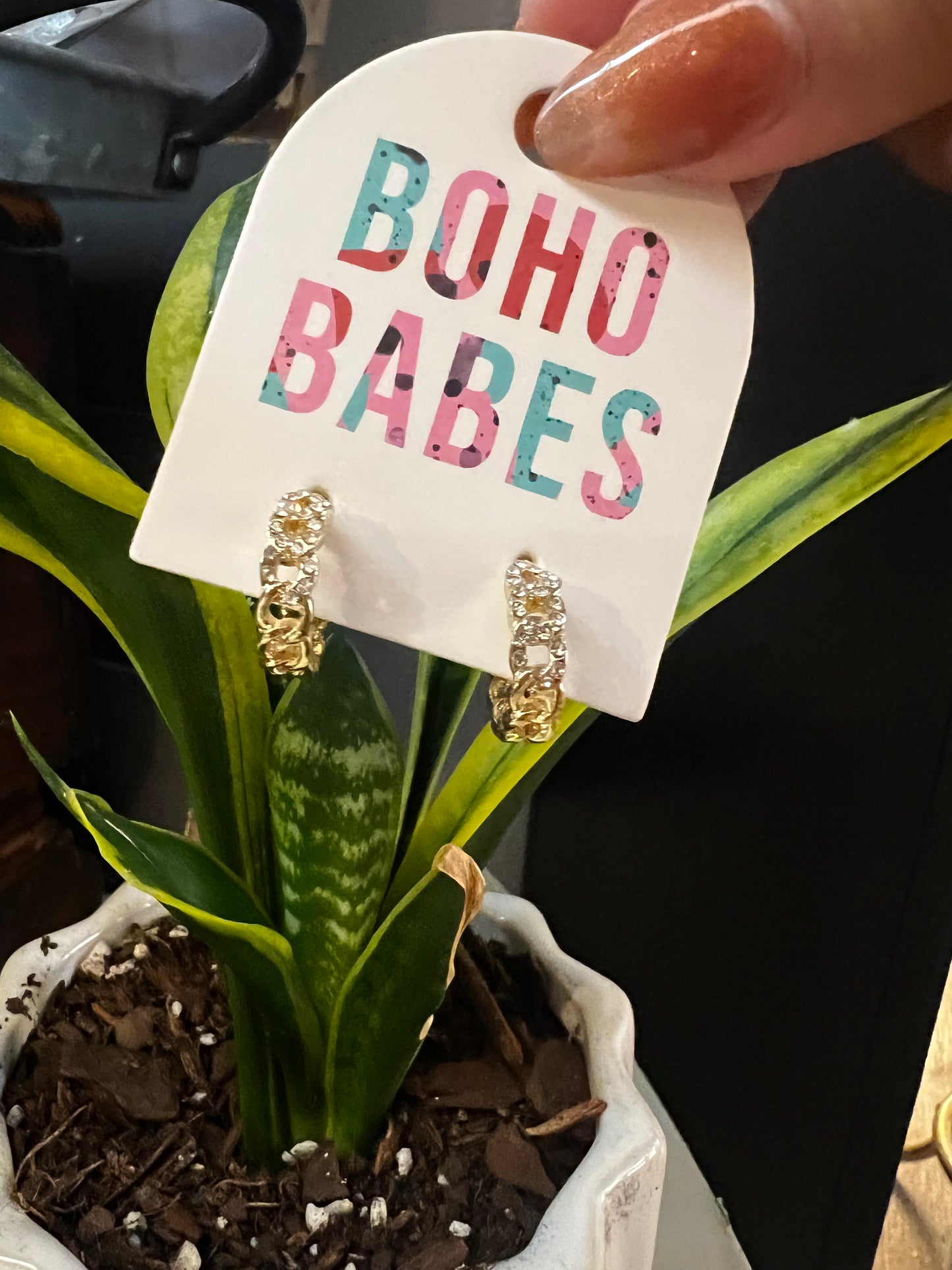 Boho Babe Bling Hoops