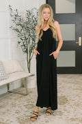 Just Getting Started Spaghetti Strap Maxi Dress in Black