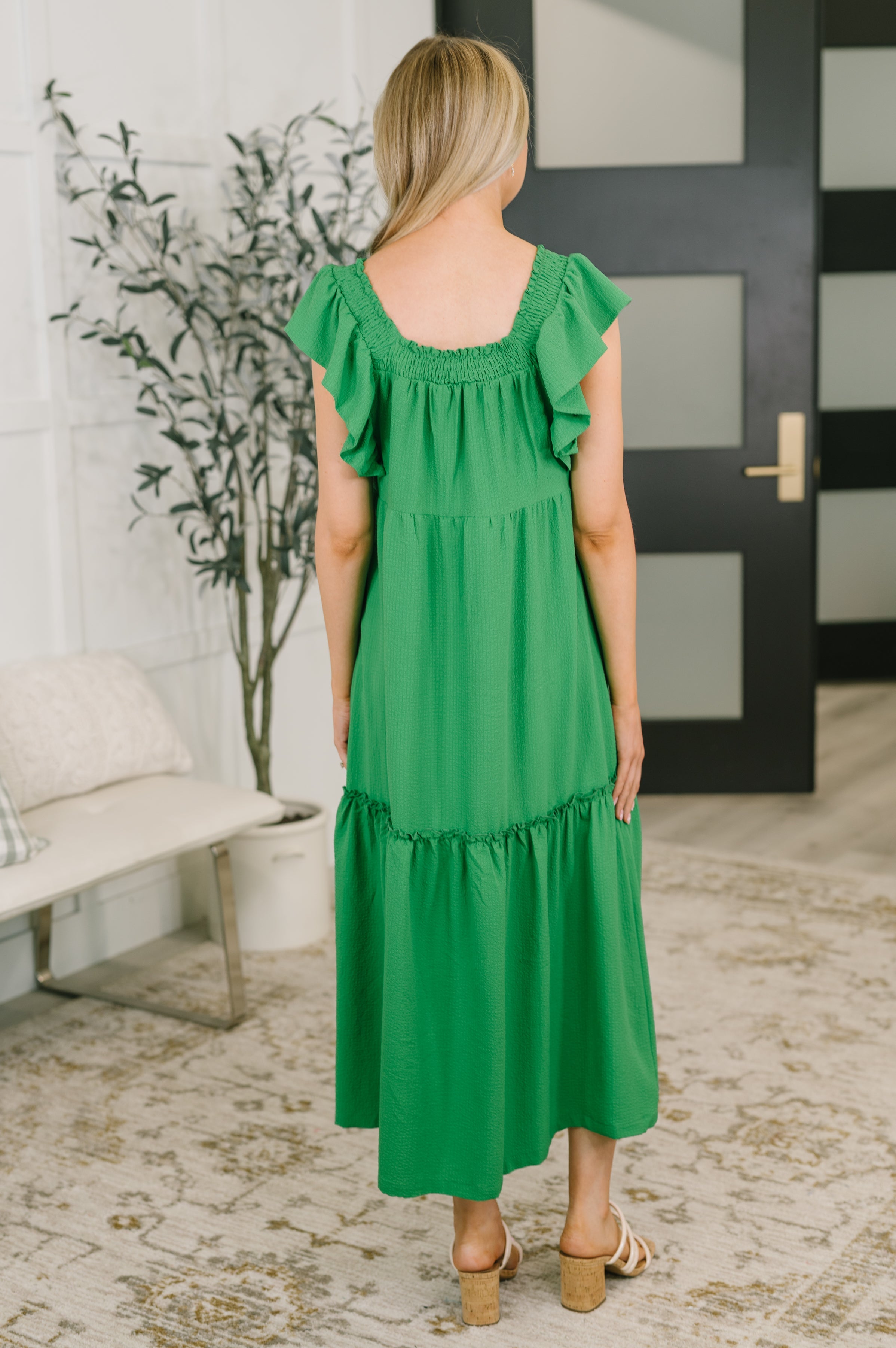The Way We Were Square Neck Midi Dress
