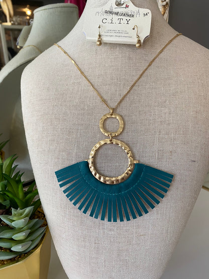 Leather Aztec Long Necklaces