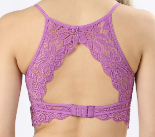 Keyhole High Neck Lace Bralette