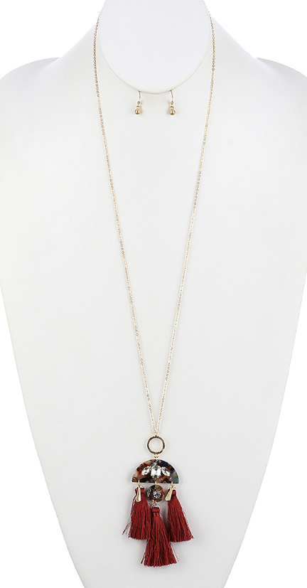 Fringe Tassel Necklace Set