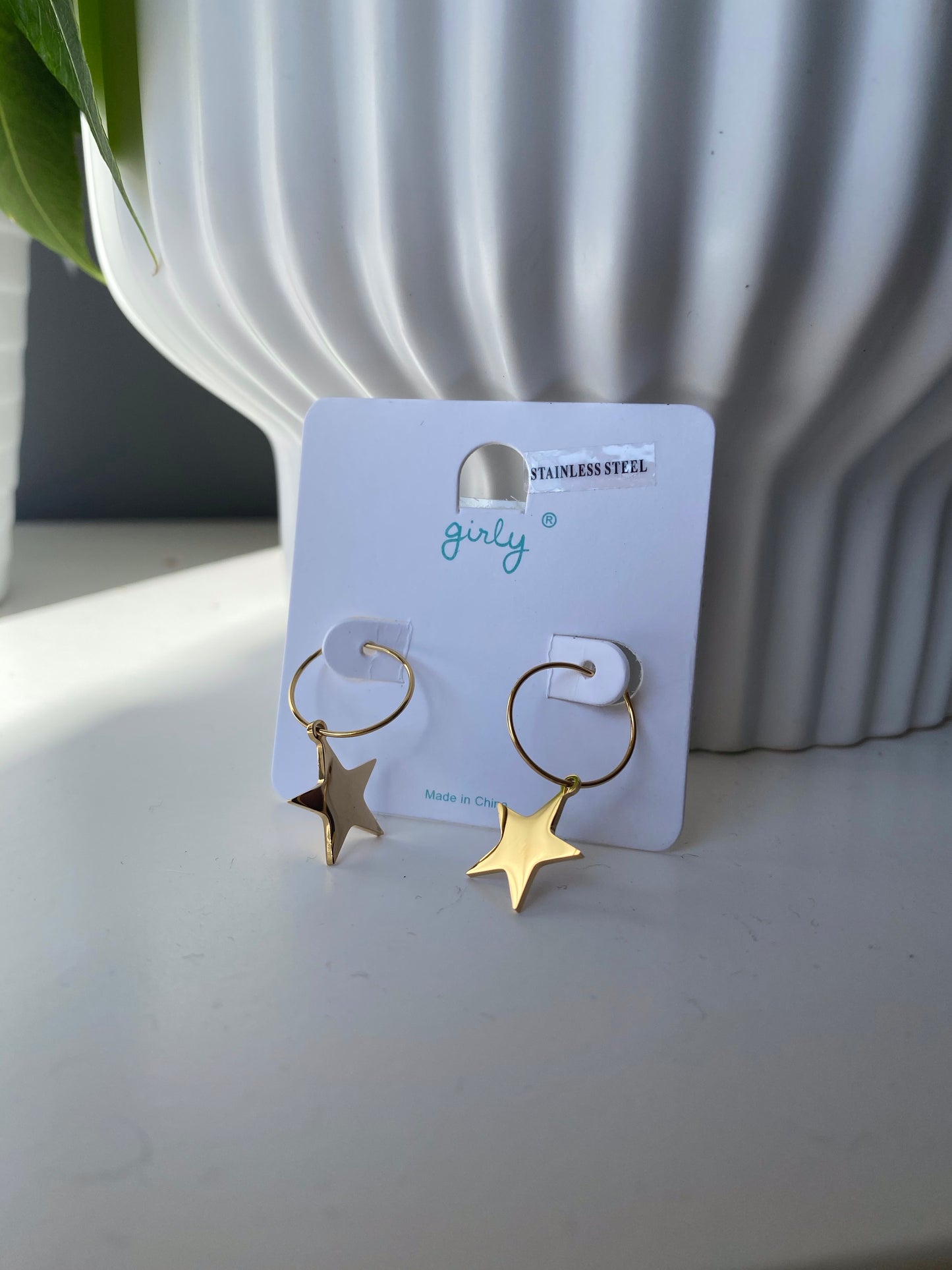 Golden Star Mini Hoops