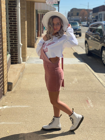 Self Love Club Distressed Cropped Sweatshirt
