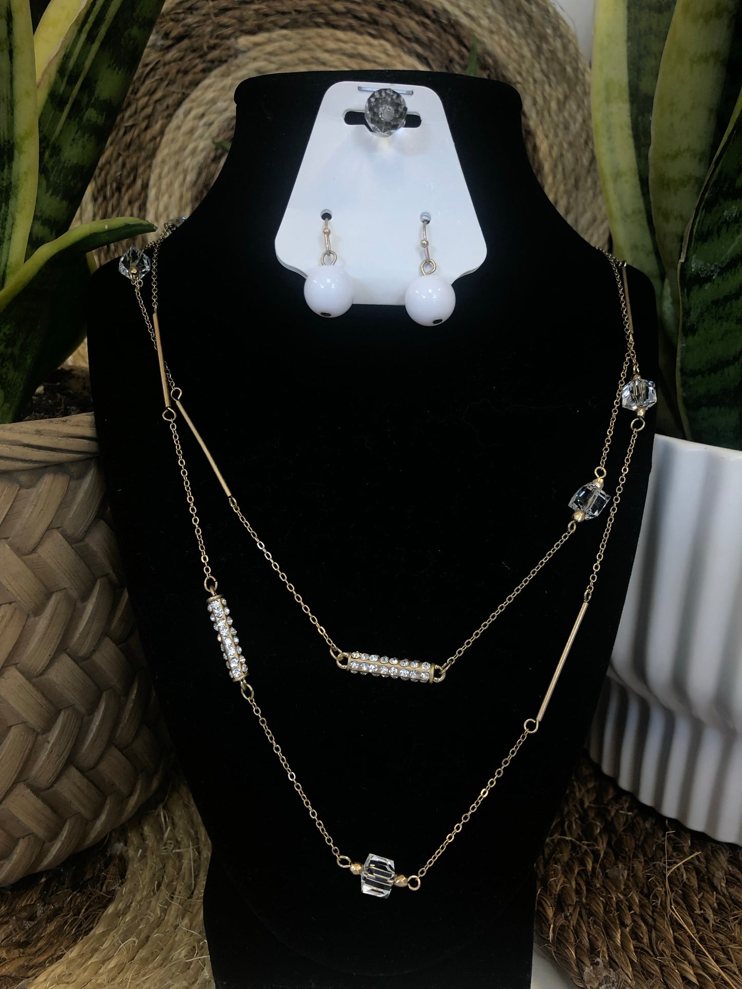 Gold Bling Bar Necklace