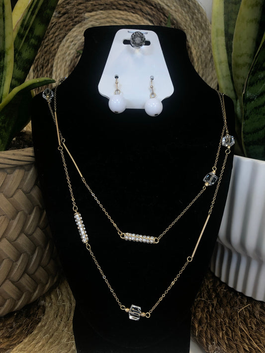 Gold Bling Bar Necklace